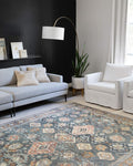 Loloi Skye Collection SKY-10 Sea/Rust 6'-0" x 6'-0" Round Area Rug