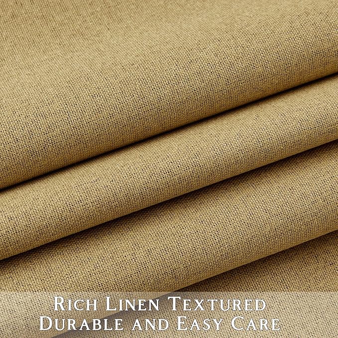 ChrisDowa 100% Blackout Mustard Yellow Solid Curtains 84 Inches Long 2 Panels for Bedroom Living Room,Farmhouse Room Darkening Thermal Insulated Soundproof Grommet Top Window Treatment Drapes,52x84