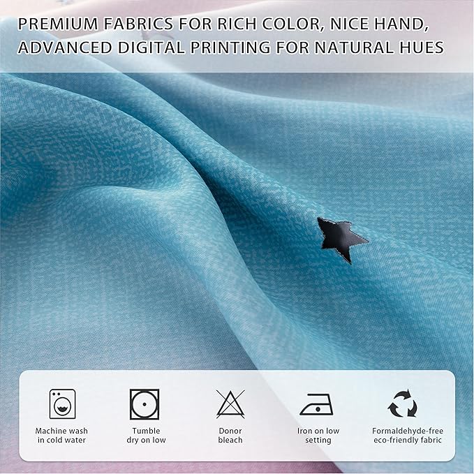 XiDi Purple Curtains for Bedroom, Curtain for Kids Room, Pink Curtain Double Layer Drapes 42 Inchs Long 34 inches Wide 1 Panel