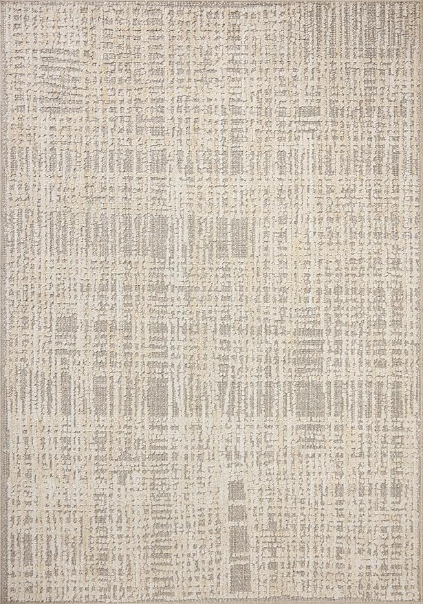 Loloi Amber Lewis Bexley Collection BEX-07 Natural/Dove 2'-7" x 4' Accent Rug Neutral, Textured, Living, Bedroom, Dining, Carpet
