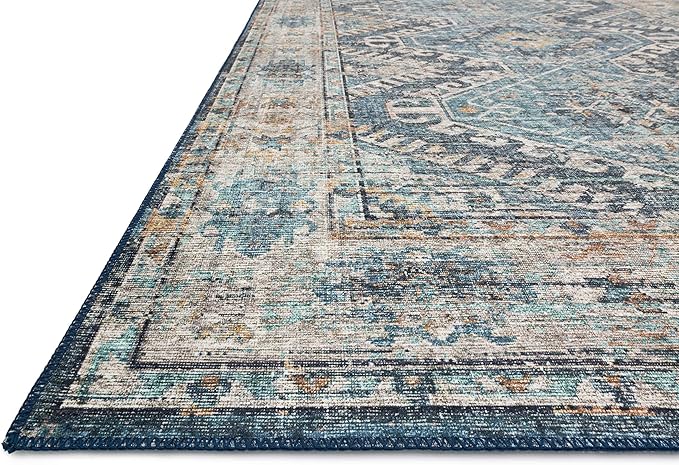 Loloi Skye Collection SKY-03 Denim/Natural 7' x 9' Oval Area Rug