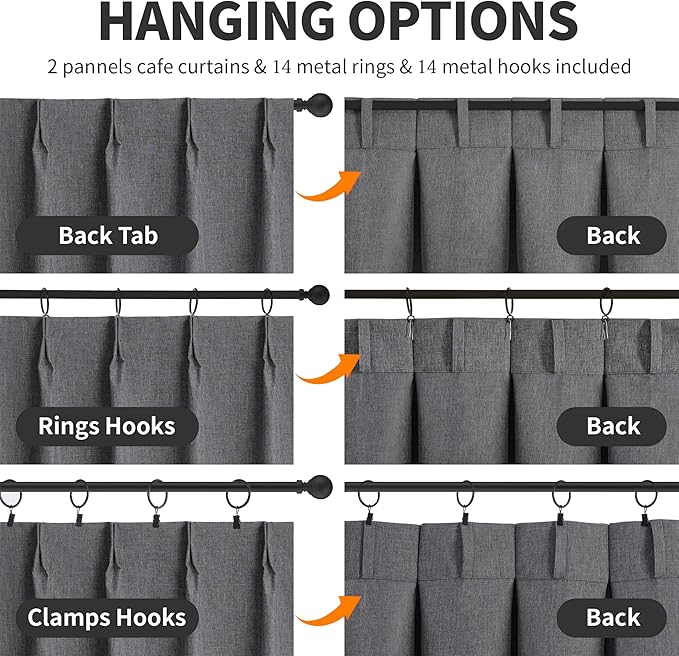 WdFour 42x84 Inch Blackout Curtains - Thermal Insulated Pinch Pleated Drapes, 100% Light Blocking, Extra Long Back Tab Panels for Bedroom & Living Room, Pack of 2 (Dark Gray)