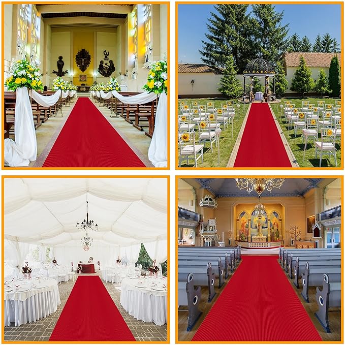 Ottomanson 2' x 28' Hallway Runner with Scraper Pile - Extra Durable Non-Slip Rug Mat for Indoor & Outdoor Use - Ideal for Kitchen, Entryway, Patio & Garage - High-Traffic Carpet, Red