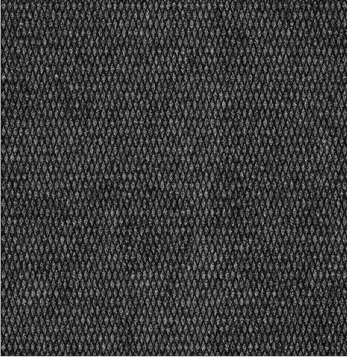 Ottomanson Commercial Scrape Rib Entry Mat – Heavy Duty Ribbed Floor Mat for High Traffic – Non Slip Rubber Back, Waterproof – Indoor Outdoor Use for Offices, Schools, Lobbies, 2'7" x 52', Black