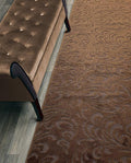 Custom Length Hallway Runner Rug,Slip Resistant,Floral Brown, 26 Inch X 33 feet, Sold and Priced Per Foot