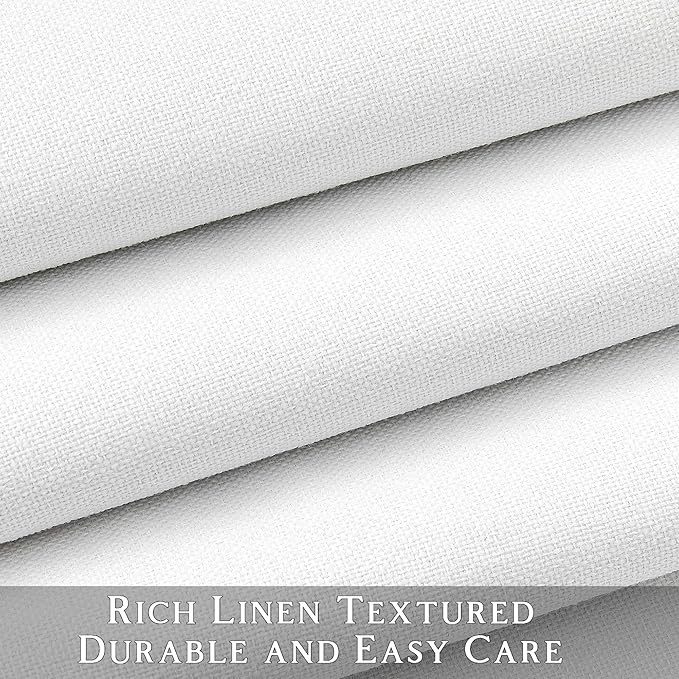 ChrisDowa 100% Blackout Pure White Solid Curtains 54 Inches Long 2 Panels for Bedroom Living Room,Farmhouse Room Darkening Thermal Insulated Soundproof Grommet Top Window Treatment Drapes,52x54