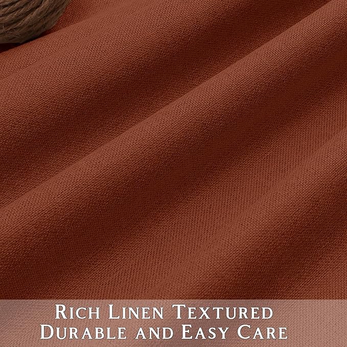 ChrisDowa 100% Blackout Terracotta Solid Curtains 102 Inches Long 2 Panels for Bedroom Living Room,Farmhouse Room Darkening Thermal Insulated Soundproof Grommet Top Window Treatment Drapes,52x102