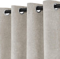 Macochico 52" Wx108 L 100% Blackout Curtains Extra Long Thermal Insulated Chenille Curtains for Living Room Bedroom Auditorium Home Theater Beige Grommet Curtains with Tieback Classic 1 Panel