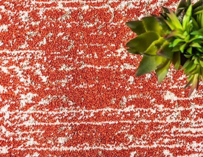 Unique Loom Del Mar Collection Area Rug - Jennifer (7' 10" Round, Red/ Beige)