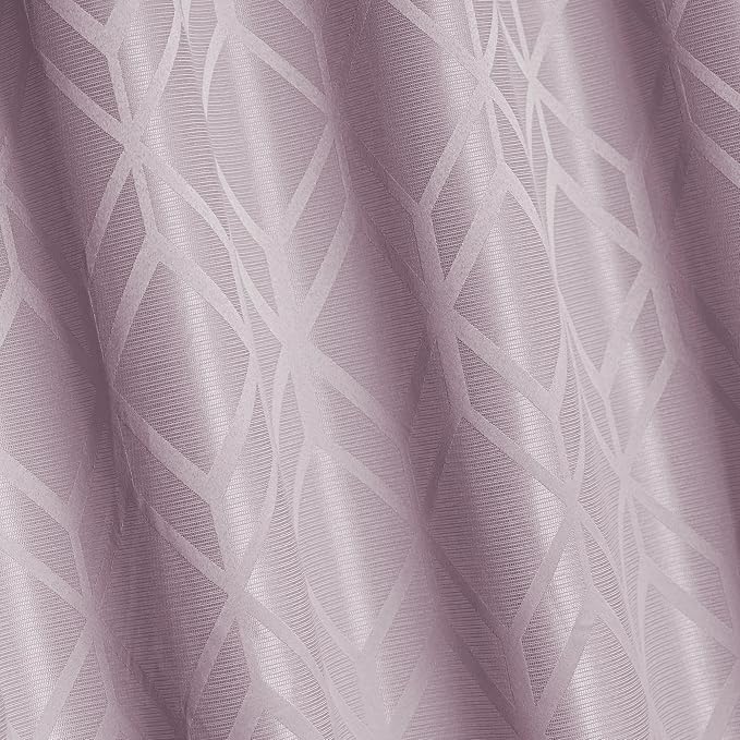 Amazon Basics Jacquard 2-Piece 100% Blackout Curtains, Living Room and Bedroom Drapes, Thermal Insulated Window Treatment, 42"x63", Pink