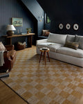 Loloi Chris Loves Julia Calvin Collection CLV-01 Apricot/Ivory 2'-7" x 10'-0" Runner Rug Checkered Neutral Soft Living Room Bedroom Carpet