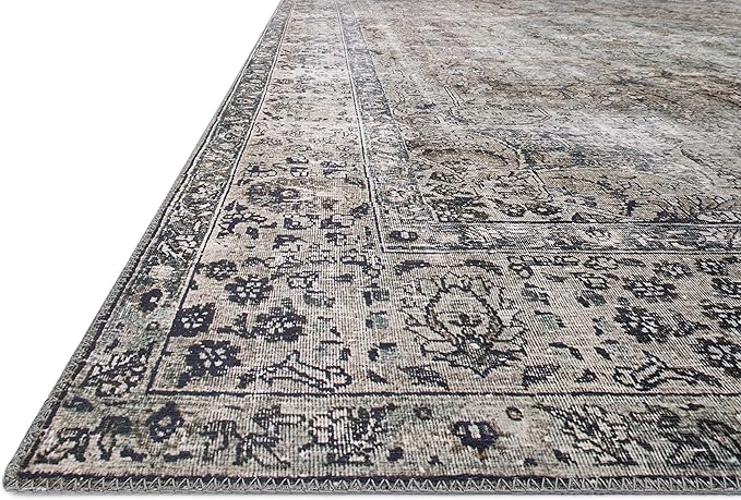 Loloi Layla Collection LAY-06 Taupe/Stone 5'-0" x 7'-6" .13" Thick Area Rug, Soft, Durable, Vintage Inspired, Distressed, Low Pile, Non-Shedding, Easy Clean, Printed, Living Room Rug