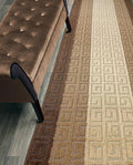 Custom Length Hallway Runner Rug,Slip Resistant,Meander Brown, 26 Inch X 6 feet, Sold and Priced Per Foot