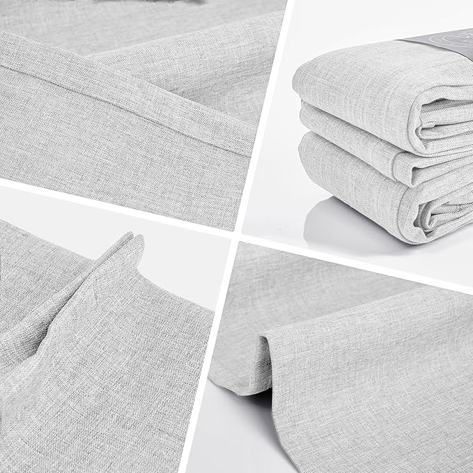 WdFour 30x24 Inch Pinch Pleated Blackout Cafe Curtains - Pack of 2, 100% Light Blocking Back Tab Drapes for Half Windows, Kitchen & Bathroom Short Curtains (Greyish White)