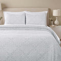 Superior 3 Piece Bedspread Set, Home Bed Decor, Decorative Bed Spread, 2 Pillow Shams, Medium Weight Blanket, Floral Matelasse Coverlet, Bedding Essentials, Enzy Collection, Queen, Silver