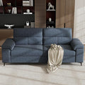 88.97" Modern Sofa Couch for Living Room, Deep Seat Sofas with 8”Cushion, Comfy 2-Seater Chenille Loveseat with Convertible Armrest, Removable Sofa Cover, High Leg (Blue)