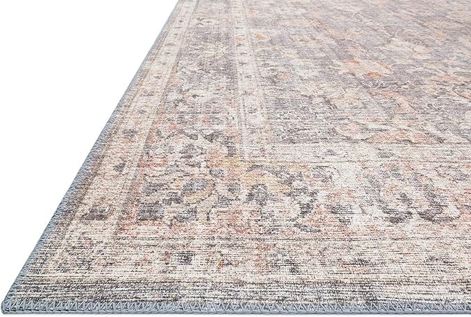 Loloi Skye Collection SKY-01 Grey/Apricot 7' x 9' Oval Area Rug