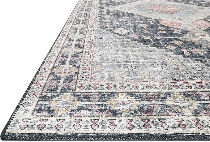Loloi Skye Collection SKY-02 Charcoal/Multi 7' x 9' Oval Area Rug