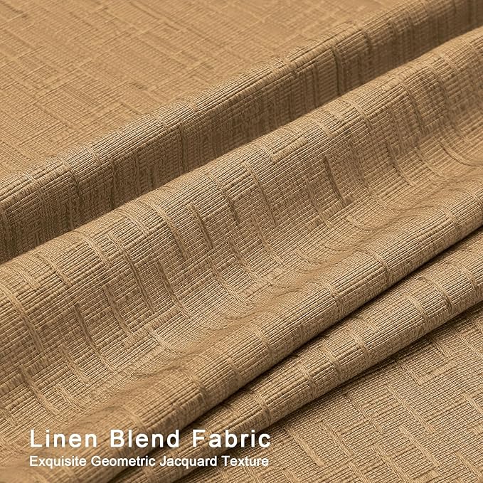 Linen Curtains 166 inch Length 2 Panels for High Ceiling Extra Long Thick Faux Linen Window Drapes Burlap Textured Curtains with Grommet for 2 Story High Living Room (52x166 Light Coffee)