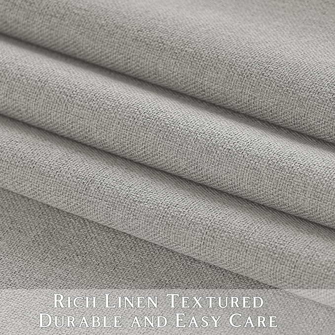 ChrisDowa 100% Blackout Light Grey Solid Curtains 102 Inches Long 2 Panels for Bedroom Living Room,Farmhouse Room Darkening Thermal Insulated Soundproof Grommet Top Window Treatment Drapes,52x102