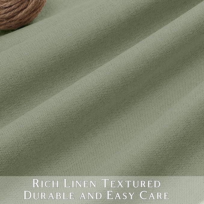 ChrisDowa 100% Blackout sage Solid Curtains 102 Inches Long 2 Panels for Bedroom Living Room,Farmhouse Room Darkening Thermal Insulated Soundproof Grommet Top Window Treatment Drapes,52x102