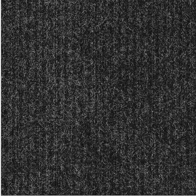 Ottomanson 2' x 46' Hallway Runner with Scraper Pile Extra Durable Non-Slip Rug Mat for Indoor & Outdoor Use - Ideal for Kitchen, Entryway, Patio & Garage - High-Traffic Carpet, Black