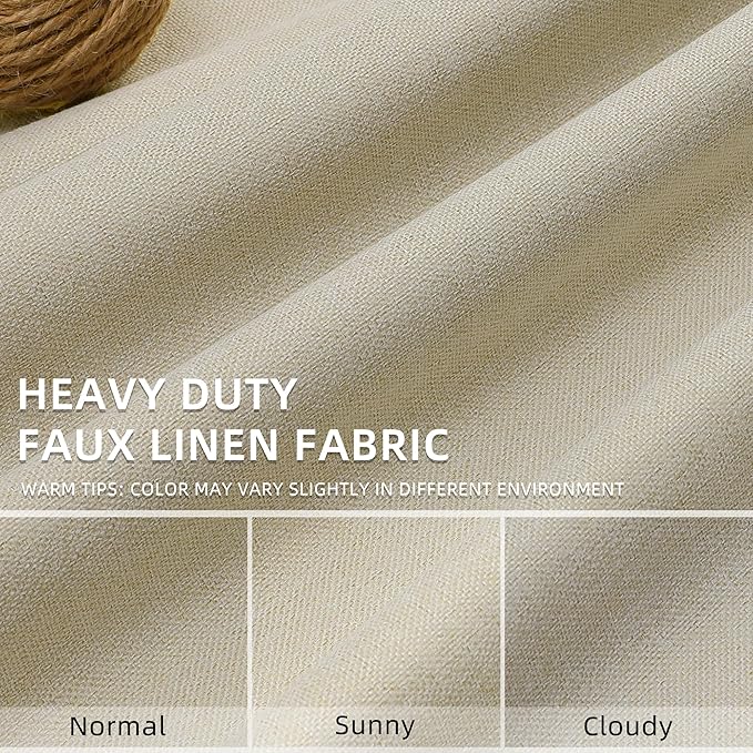ChrisDowa 100% Blackout Tan Solid Curtains 72 Inches Long 2 Panels for Bedroom Living Room,Farmhouse Room Darkening Thermal Insulated Soundproof Grommet Top Window Treatment Drapes,52x72