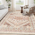 zesthome 5x7 Area Rugs - Ultra-Thin Washble Rug, Stain Resistant Anti Slip Backing Rugs for Living Room,Bedroom, Vintage Home Decor Area Rug