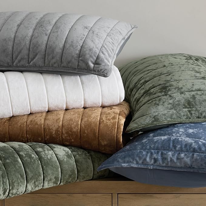 Bedsure Velvet Quilt Queen Size Set - Lightweight Velvet Comforter Queen, Luxury Bedspread Coverlet, Ultra-Soft Winter Bedding Set with 2 Pillow Shams, 90"x96", Cream White