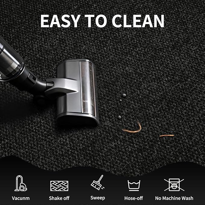 3ft x 19ft Front Door Mat Indoor Outdoor Entrance, Commercial Heavy Duty Entryway Matt, Non-Slip Rubber Backing Low Profile Doormat, Waterproof Dirt Trapper Welcome Mat for High Traffic Area