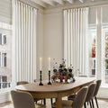 Extra Wide 60 Inch Width Pinch Pleated Curtains 96 Inch Length for Living Room Thick Linen Boho Curtain Memory Shape Light Filtering Privacy for Bedroom Large Windows Hooks Rings Cream 1 Panel 60x96
