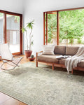 Loloi Skye Collection 2'-3" x 3'-9" Accent Rug in Natural / Sage - Soft Thick Area Rug, Vintage Inspired Distressed Area Rug, Non-Shedding Rug for Living Room, Bedroom, Dining Area