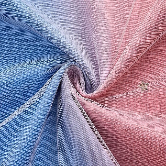 XiDi Pink & Rainbow Curtains for Kids & Girl Bedrooms - Blackout, Unicorn Wall Decals, 52x63 Inch