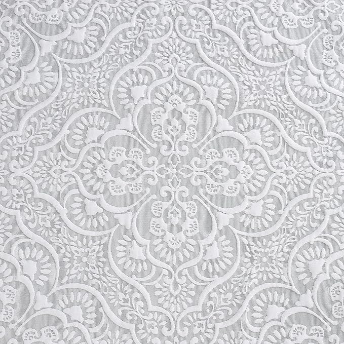 Superior 3 Piece Bedspread Set, Home Bed Decor, Decorative Bed Spread, 2 Pillow Shams, Medium Weight Blanket, Floral Matelasse Coverlet, Bedding Essentials, Enzy Collection, Queen, Silver