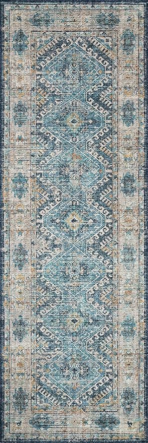 Loloi Skye Collection SKY-03 Denim/Natural 8'-0" x 8'-0" Round Area Rug