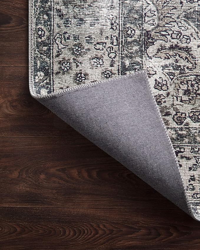 Loloi Layla Collection LAY-06 Taupe/Stone 7'-6" x 9'-6" .13" Thick Area Rug, Soft, Durable, Vintage Inspired, Distressed, Low Pile, Non-Shedding, Easy Clean, Printed, Living Room Rug