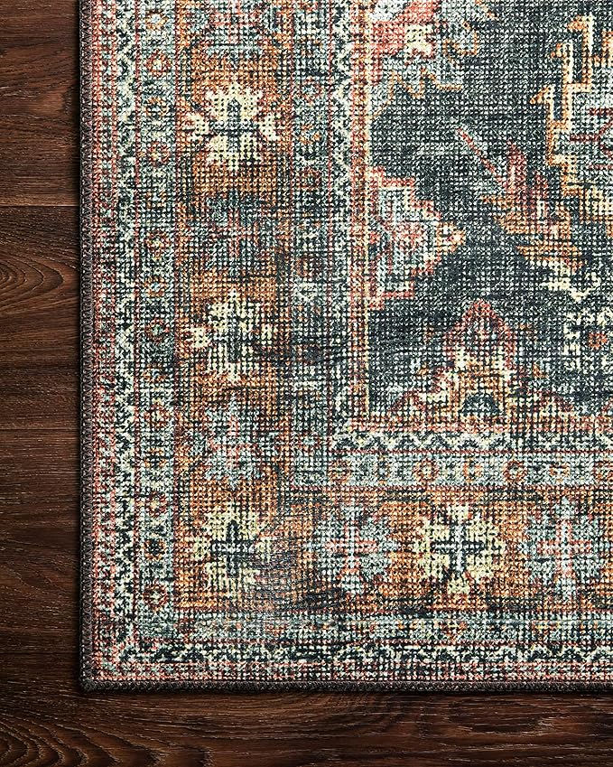 Loloi Skye Collection SKY-10 Sea/Rust 8'-0" x 8'-0" Round Area Rug