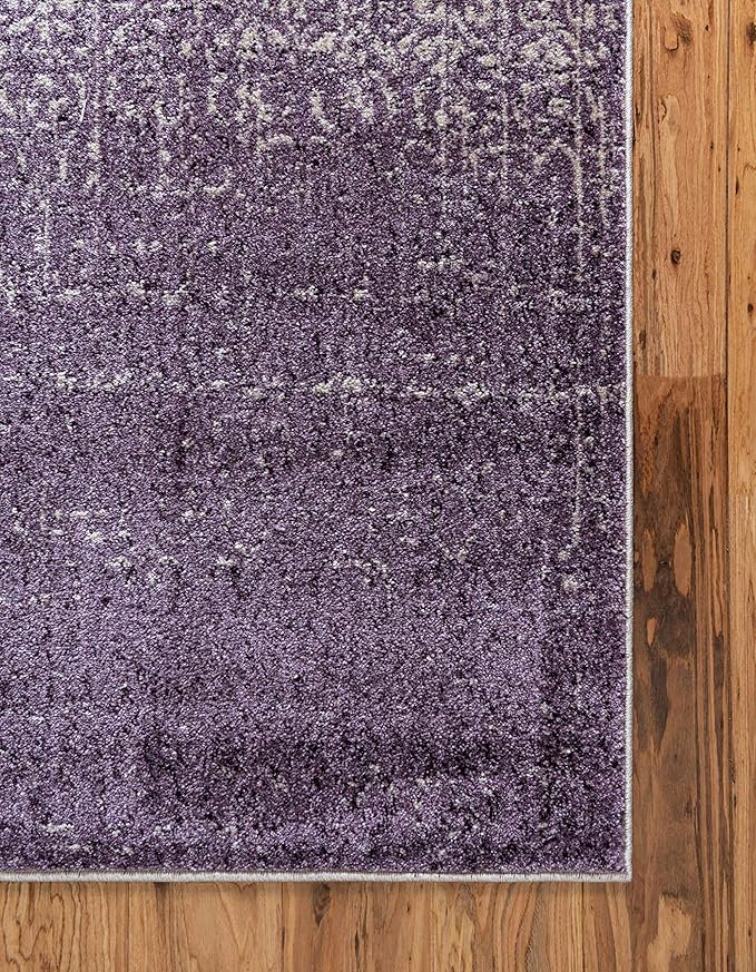 Unique Loom Del Mar Collection Area Rug - Jennifer (10' 6" x 16' 5" Rectangle, Purple/ Ivory)