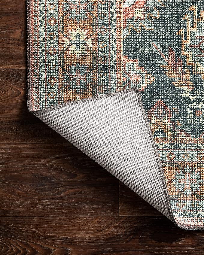Loloi II Skye Collection SKY-10 Sea/Rust 3'-6" x 5'-6" Accent Rug