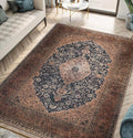 Keen Home Design 5x7 Rug - Machine Washable Area Rug with Non-Slip Backing, Ideal for Living Room, Dining Room, Bedroom - Vintage, Easy Clean, Durable, Low Pile Rug - (5' x 7')