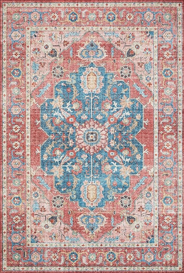 Loloi Skye Collection SKY-05 Brick/Ocean 7' x 9' Oval Area Rug