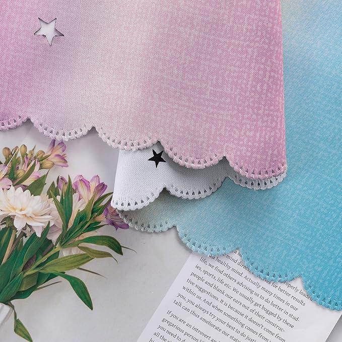 XiDi Curtains for Bedroom Decor, Rainbows Pink Purple/42/45