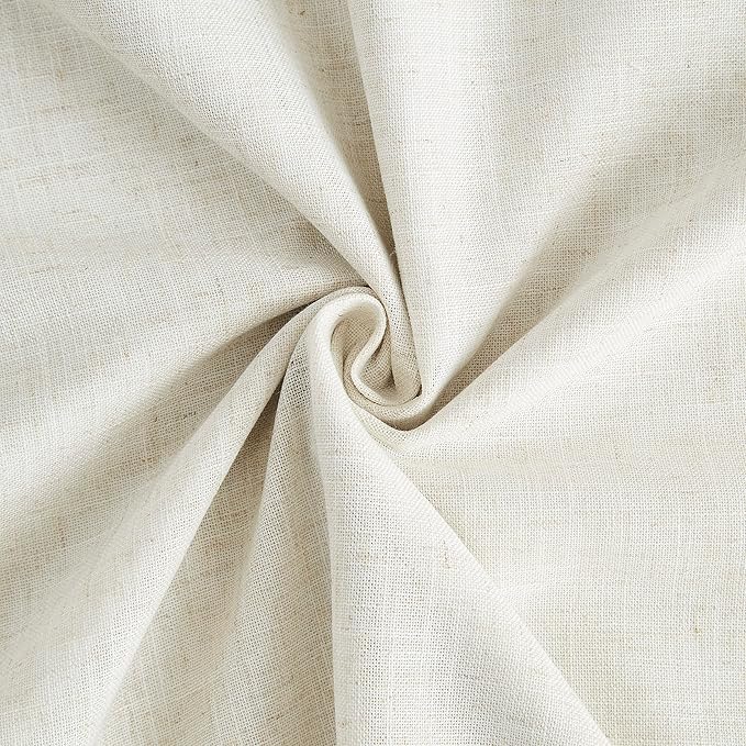 Vision Home Natural Linen Full Blackout Curtains 84 inch Length for Bedroom Living Room Darkening Soundproof Window Panels Thermal Insulated Rod Pocket Back Tab Farmhouse Drapes 56" Wx84 Lx2