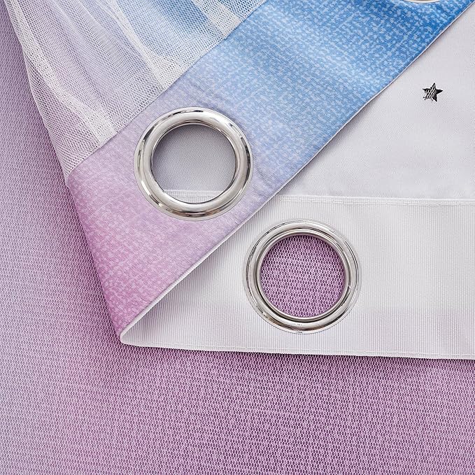 XiDi Curtains for Bedroom Decor, Rainbow Green PurpleBlue34/90/1