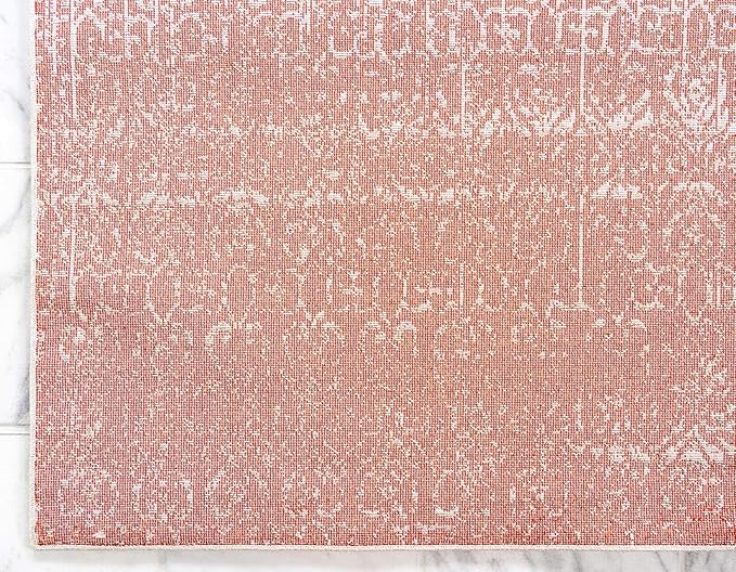 Unique Loom Del Mar Collection Area Rug - Jennifer (7' 10" x 11' 4" Rectangle, Red/ Beige)