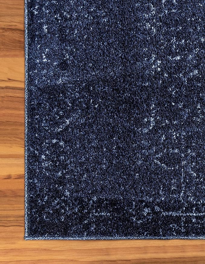 Unique Loom Del Mar Collection Area Rug - Jennifer (9' x 12' Rectangle, Blue/ Navy Blue)