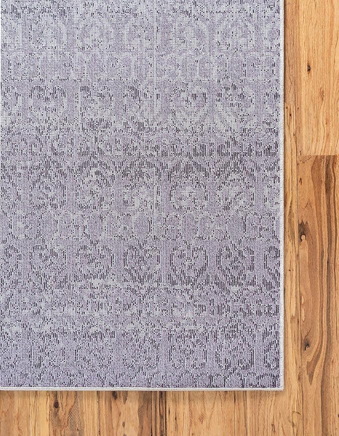 Unique Loom Del Mar Collection Area Rug - Jennifer (3' 3" x 5' 3" Rectangle, Purple/ Ivory)