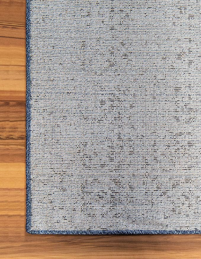 Unique Loom Del Mar Collection Area Rug - Jennifer (10' 6" x 16' 5" Rectangle, Blue/ Navy Blue)