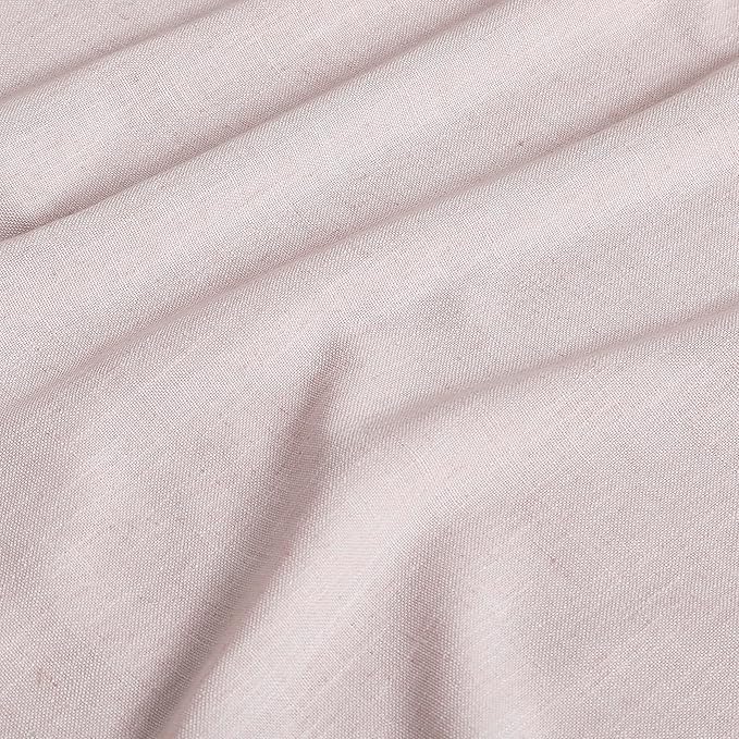 Vision Home Soft Pink Linen Full Blackout Curtains 120 inch for Bedroom Living Room Darkening Soundproof Window Panels Thermal Insulated Rod Pocket Back Tab Neutral Drapes 10FT 56" Wx120 Lx2