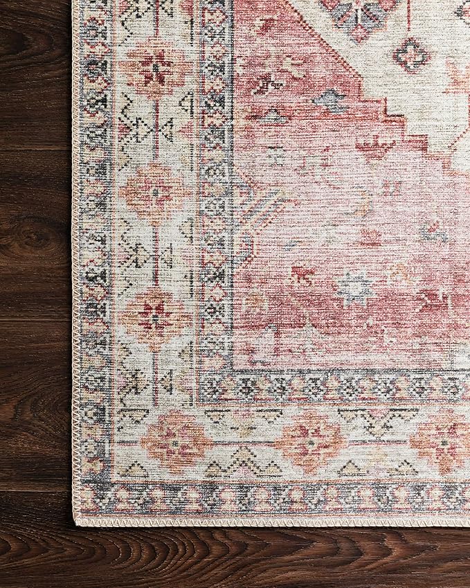 Loloi Skye Collection SKY-02 Ivory/Berry 2'-6" x 10'-0" Runner Rug